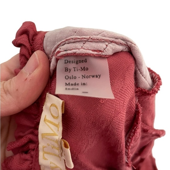 By Timo Button Back Floral Victorian Dark Pink Long Sleeve Blouse XS Bytimo - Picture 6 of 8